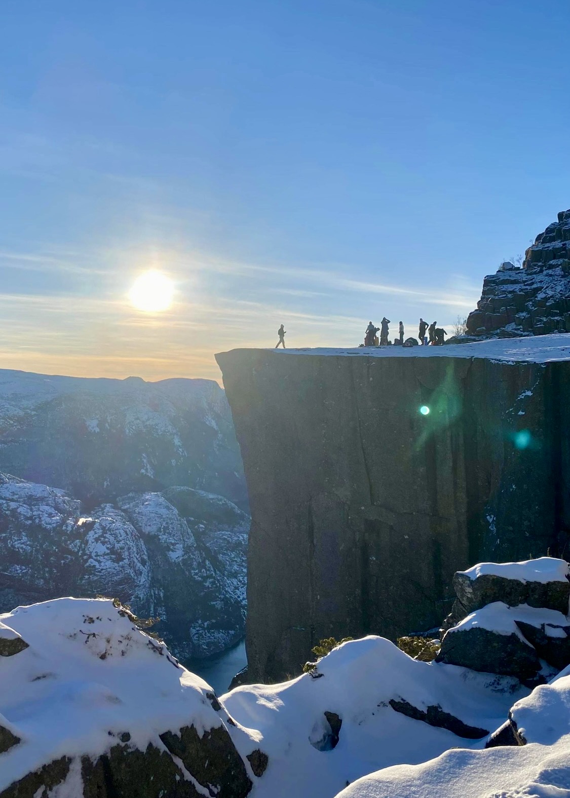 Preikestolen i vinterlandskap