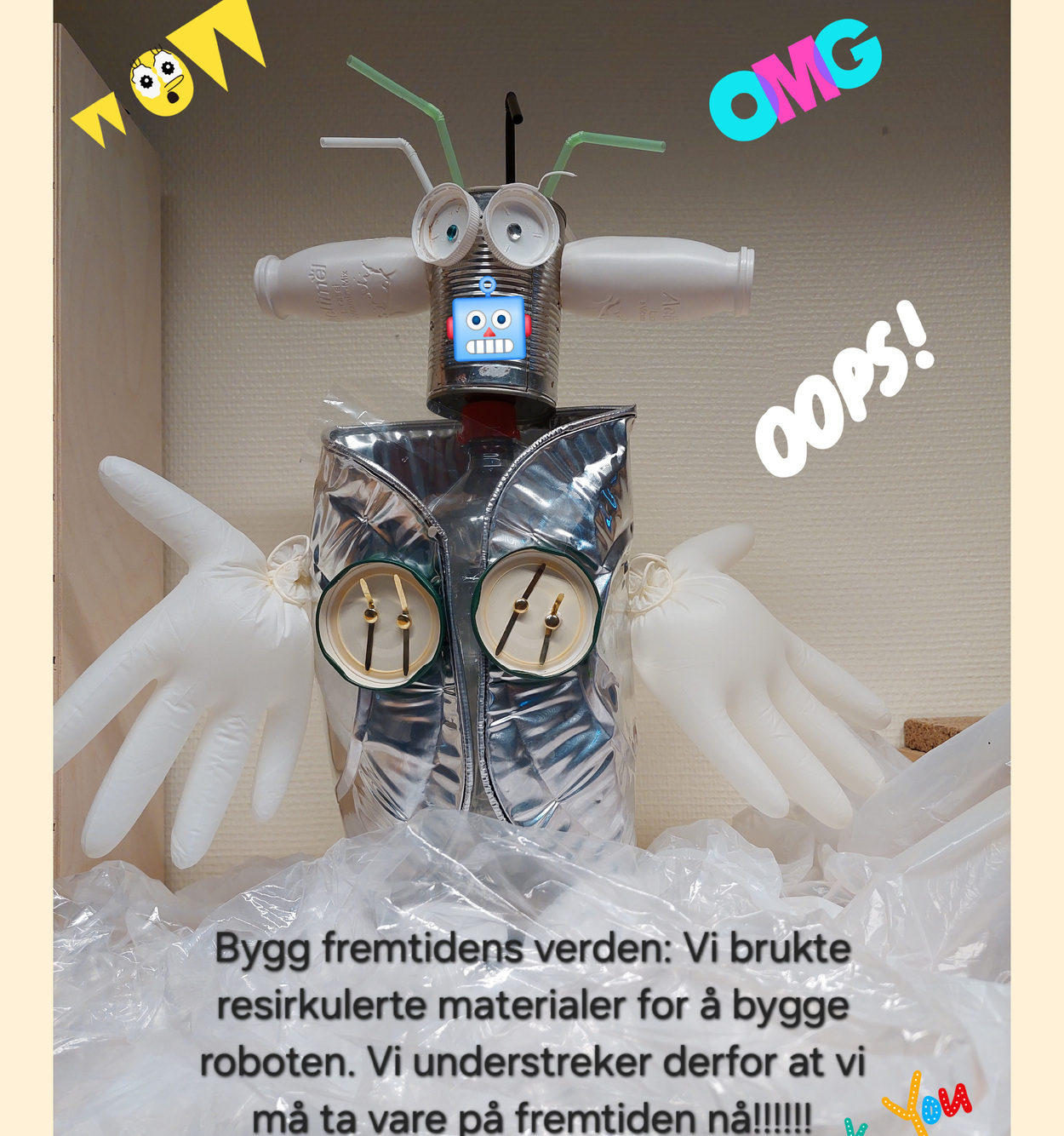 robot laget av aluminiumsfolie