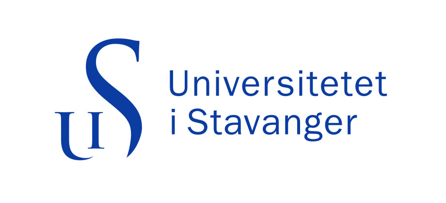 UiS-logo med hvit bakgrunn og blå skrift