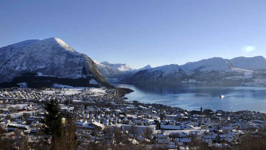 Panoramabilde Volda. Foto: Høgskulen i Volda